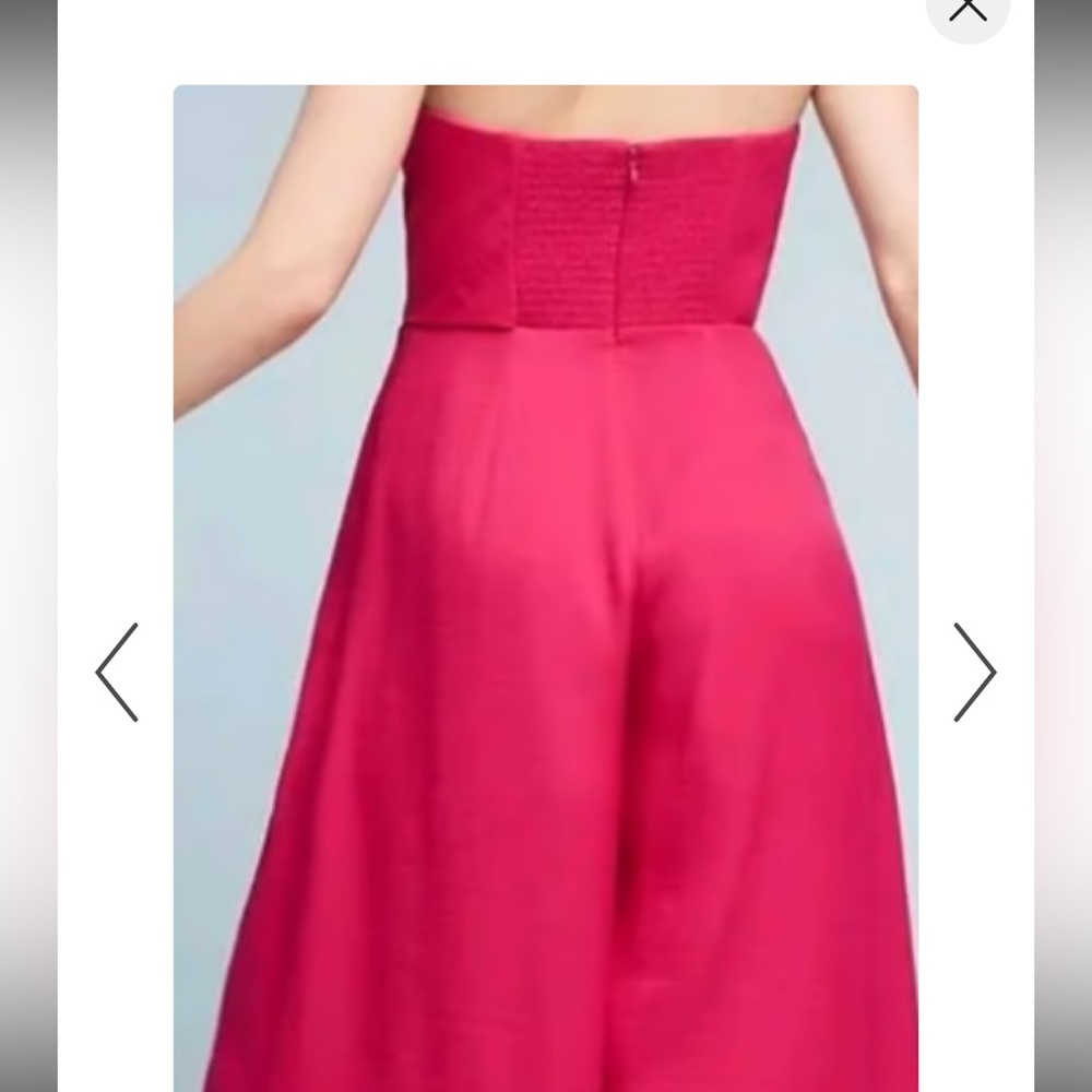 Anthropologie Maeve Palazzo Capri Tie Waist Strapless Romper - Picture 2 of 6